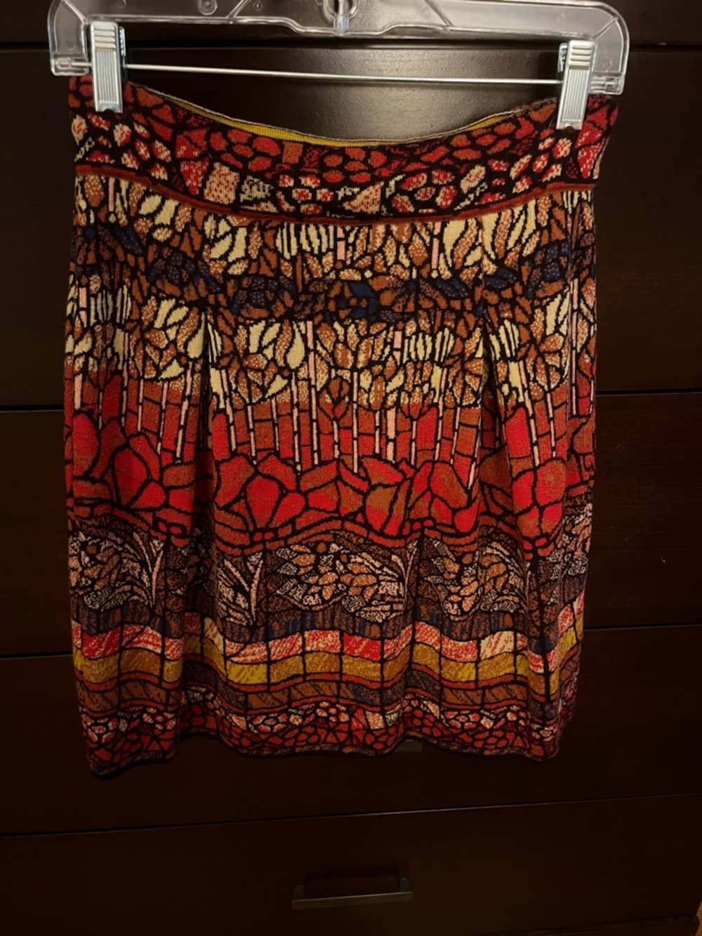IVKO Multicolor Knit wool Skirt in Red, Brown & Gold Tones